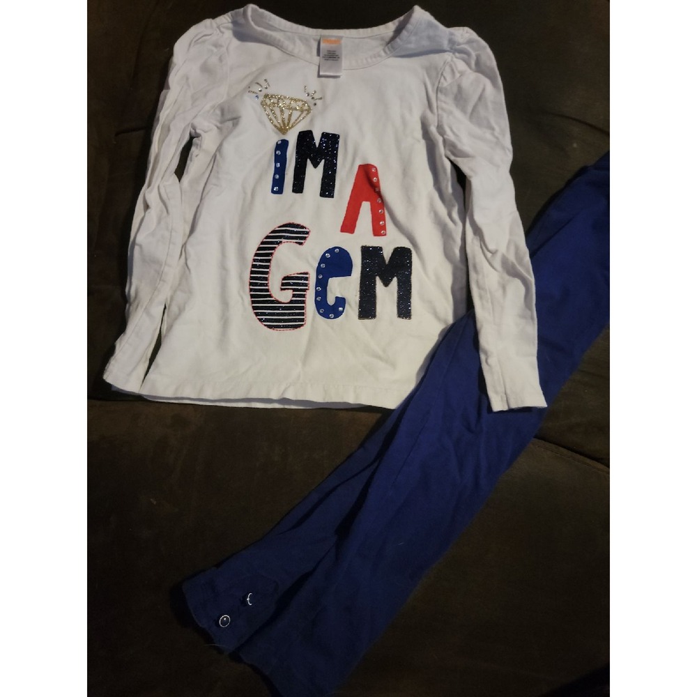 Gymboree mod about orange I'm a gem outfit top and leggings size 6
